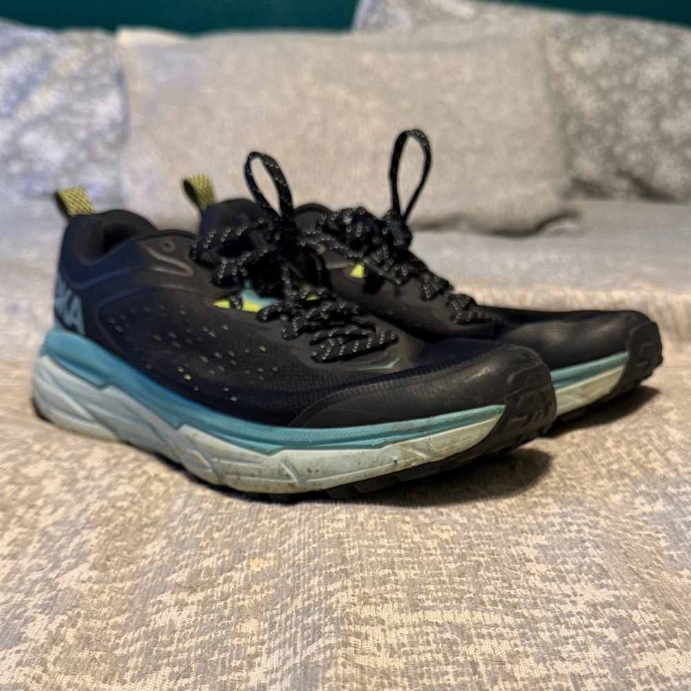 Hoka Black and Teal Athletic Shoes